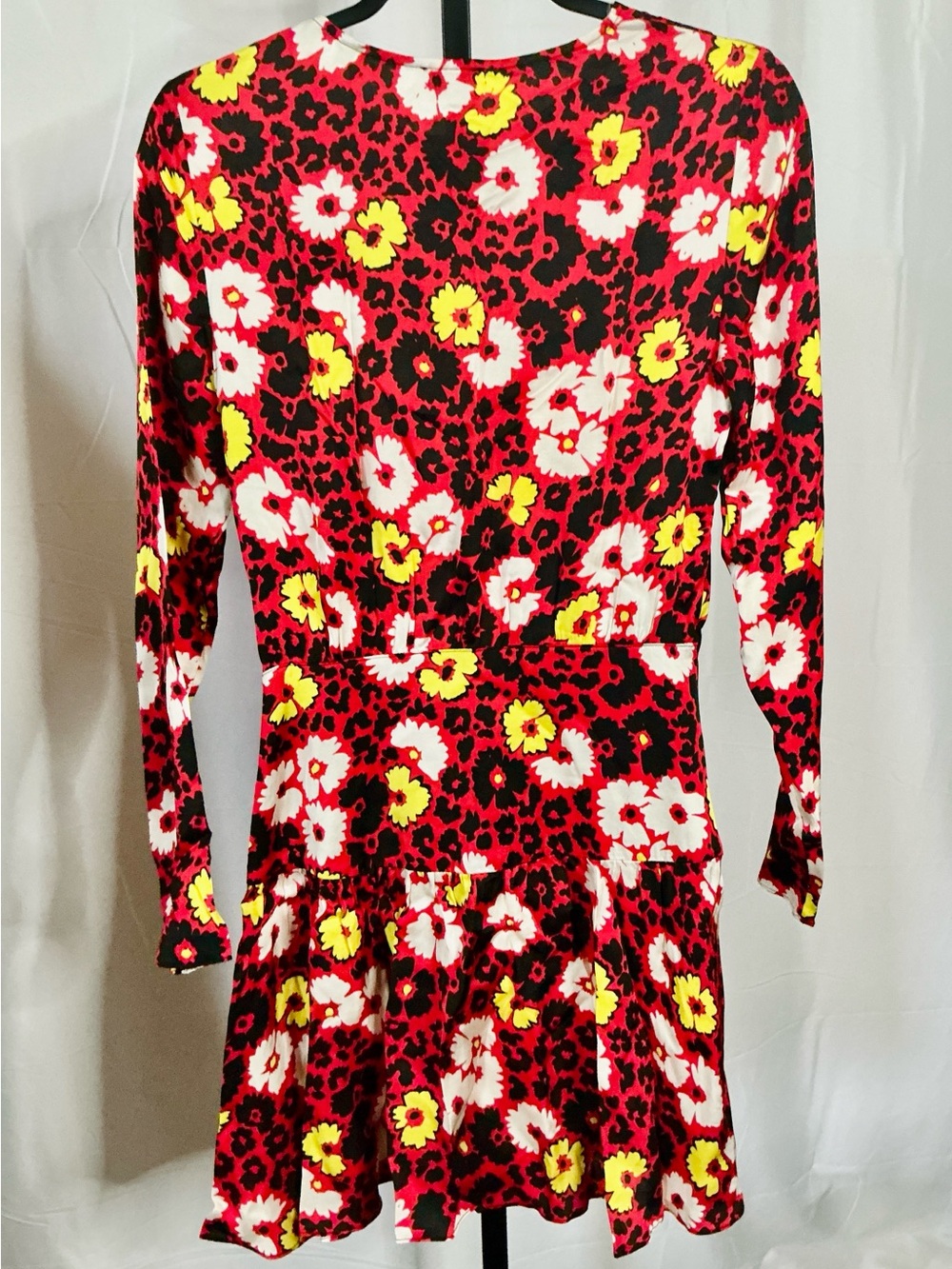 The Kooples Red Floral Long Sleeve Mini Dress 1/S NWT - Picture 9 of 13